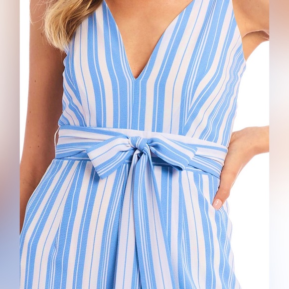 Gianni Bini Blue and White Striped Romper | Women’s Size Small - Picture 3 of 10